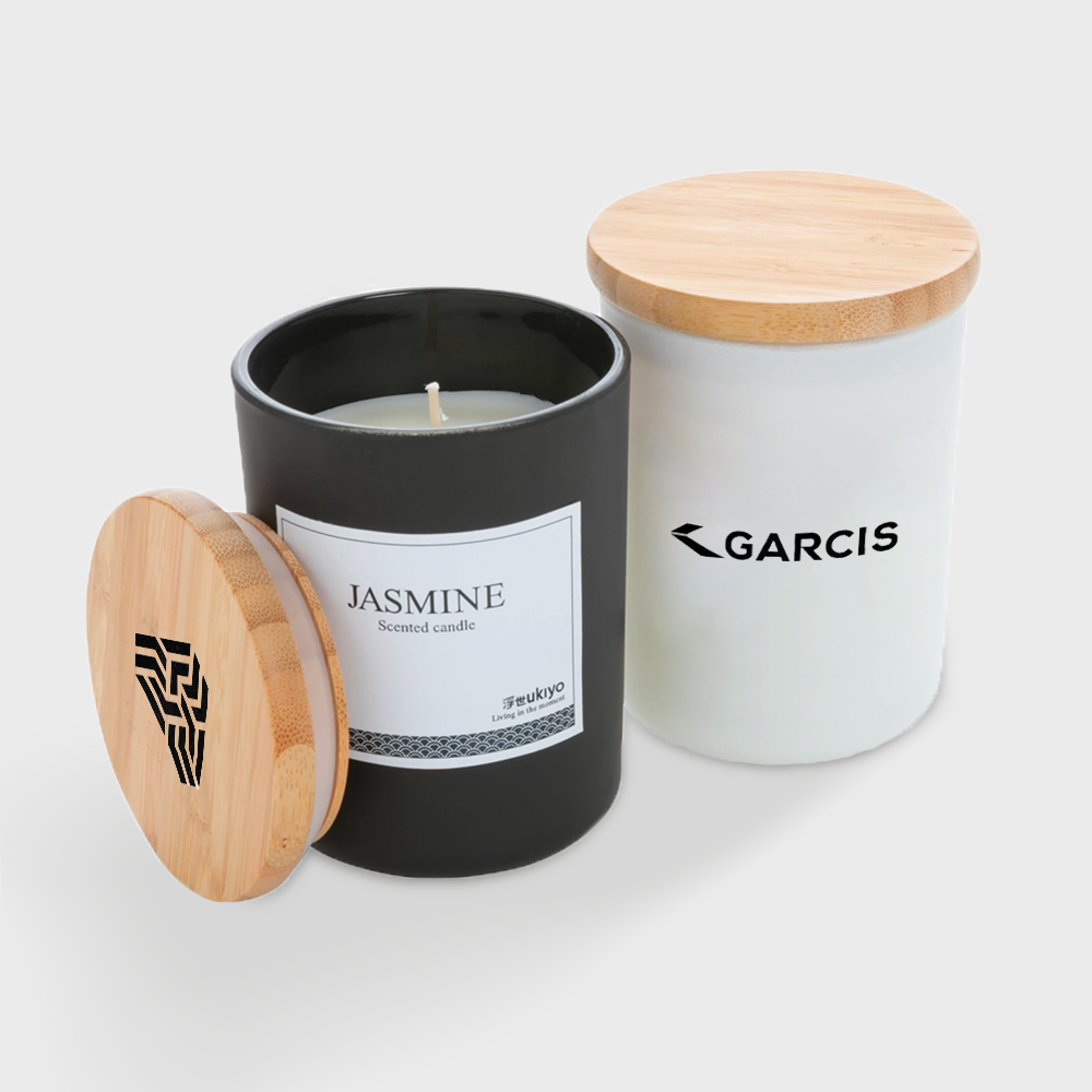 Jasmine Scented Candle with Bamboo Lid