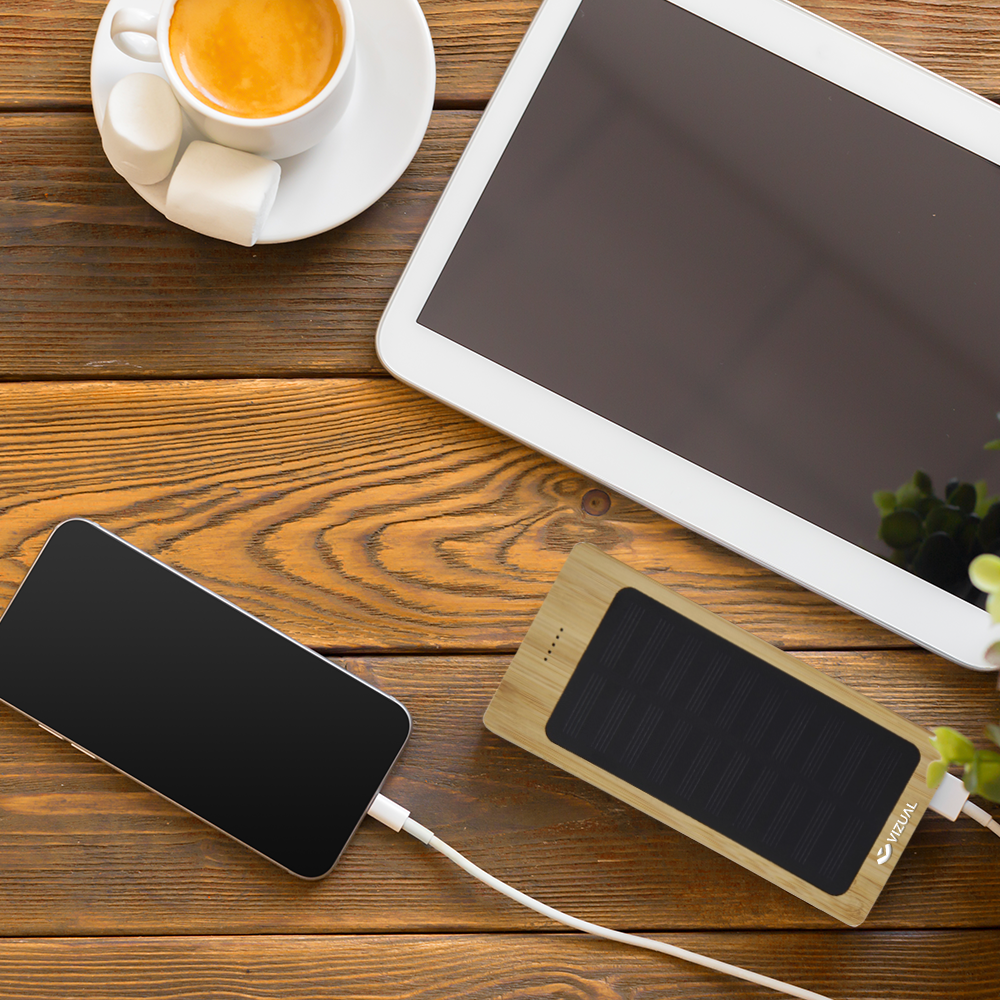 Alata 8000 mAh Bamboo Solar Power Bank