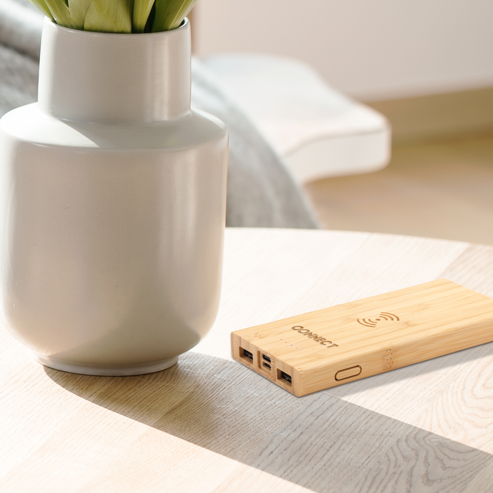 Wireless Bamboo Power Bank