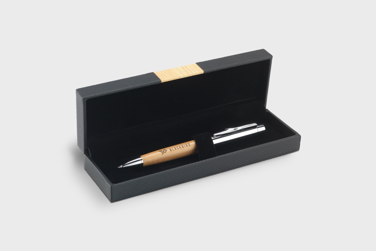 Bamboo pen with case