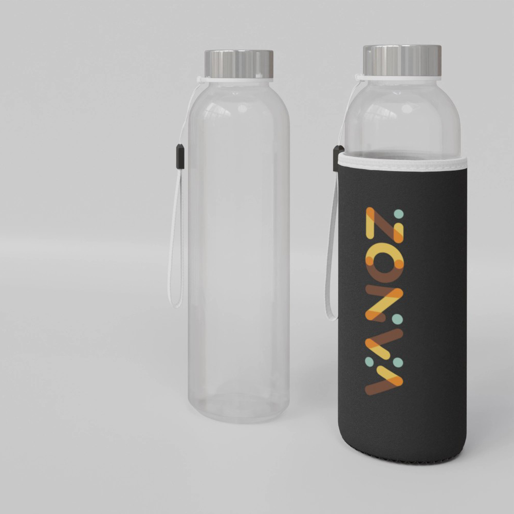 Glass Water Bottle with Neoprene Sleeve | 500 ml