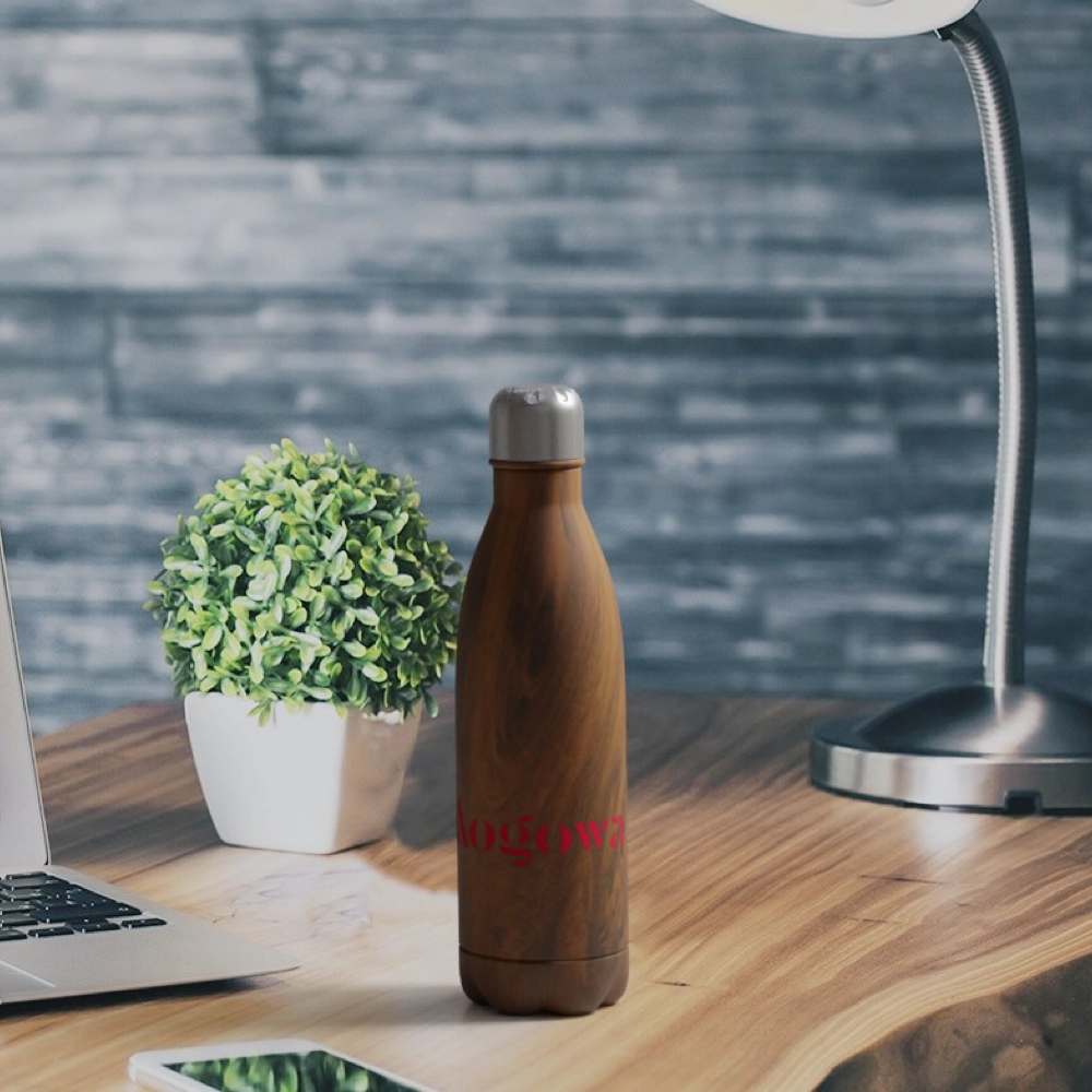 Vacuum Insulated Stainless Steel Bottle w/ Wood Print | 500ml