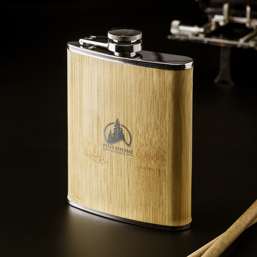 Bamboo Hip Flask