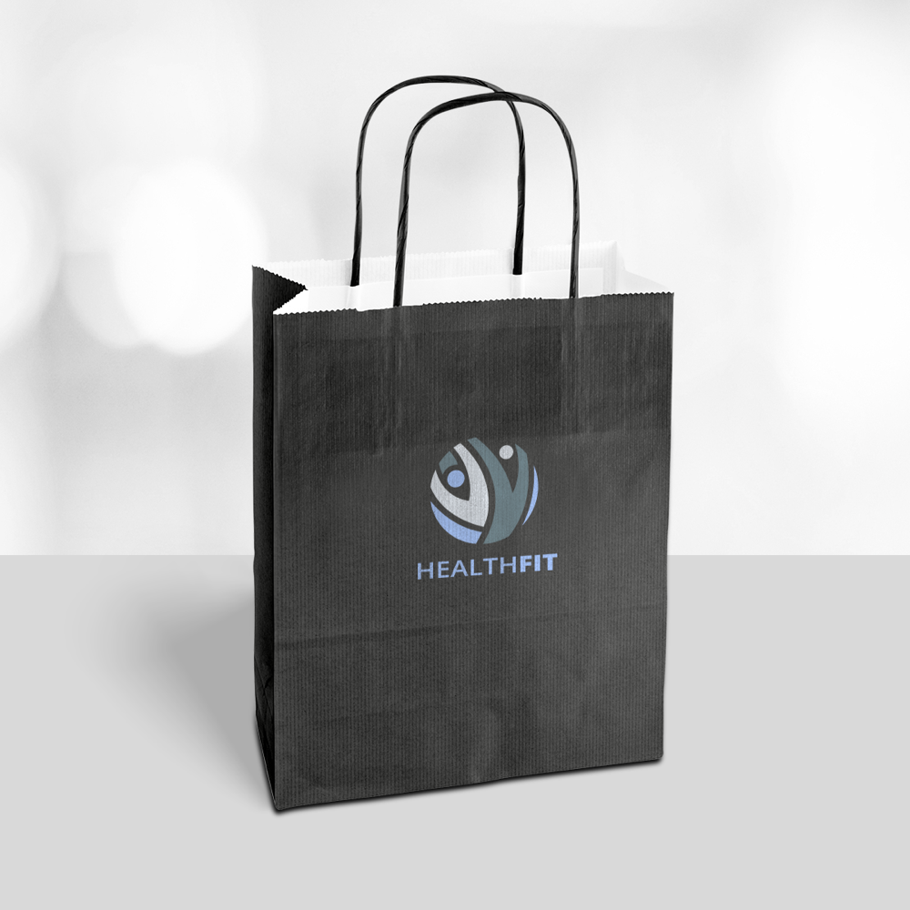 Ribbed Kraft Paper Bags with White Interior 2