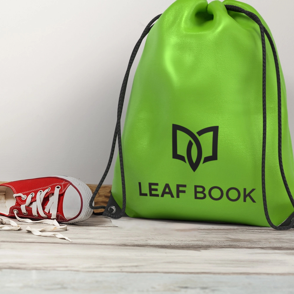 Polyester Drawstring Bag with Black Corners