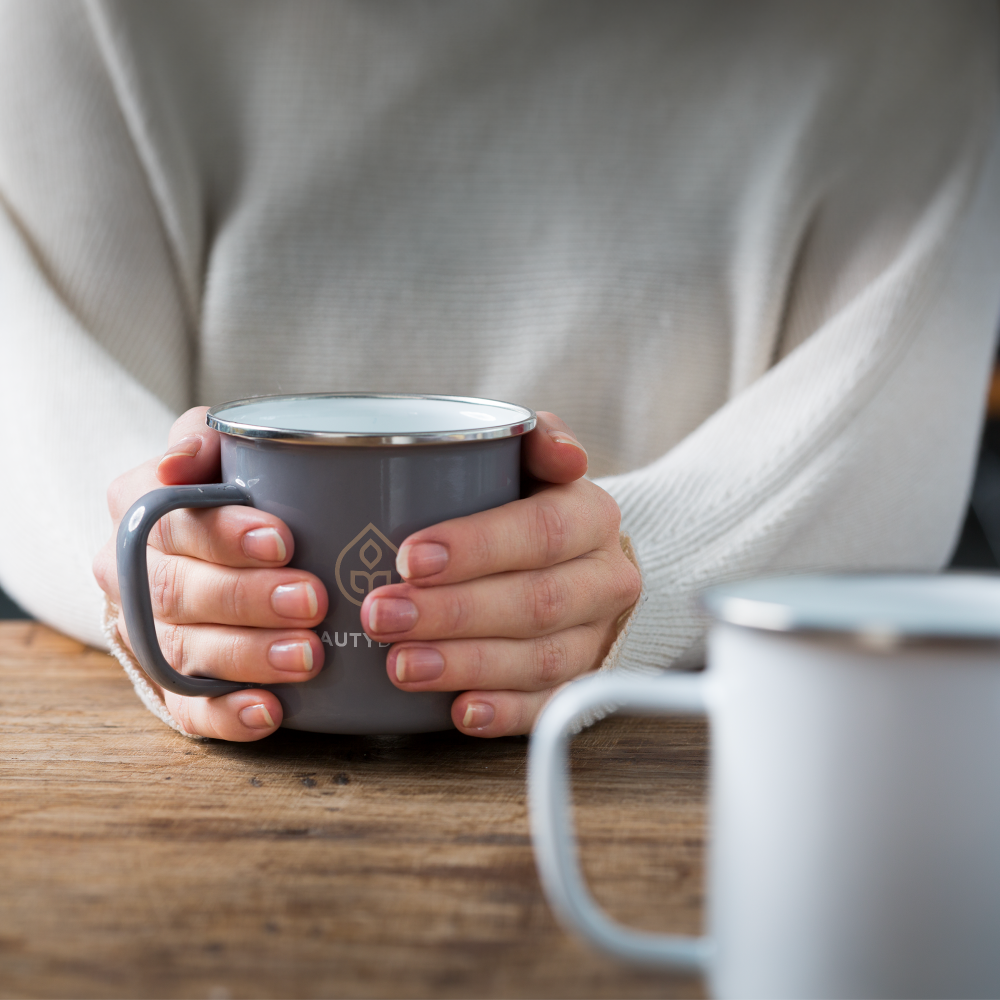 Retro Silver Emaille Mug