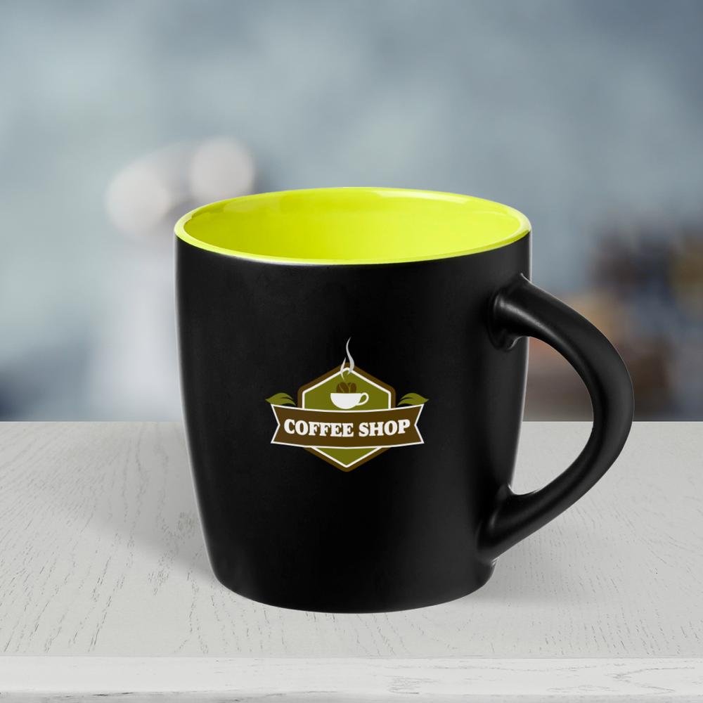 Matt Black Ceramic Mug with Coloured Interior