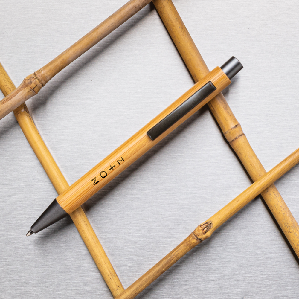 Bamboo and Metal Pen