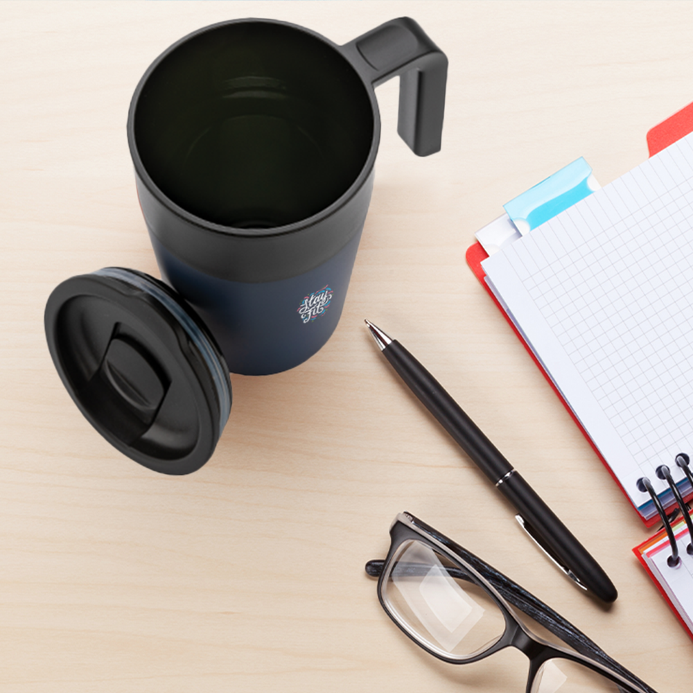 GRS Recycled PP and SS Mug with Handle
