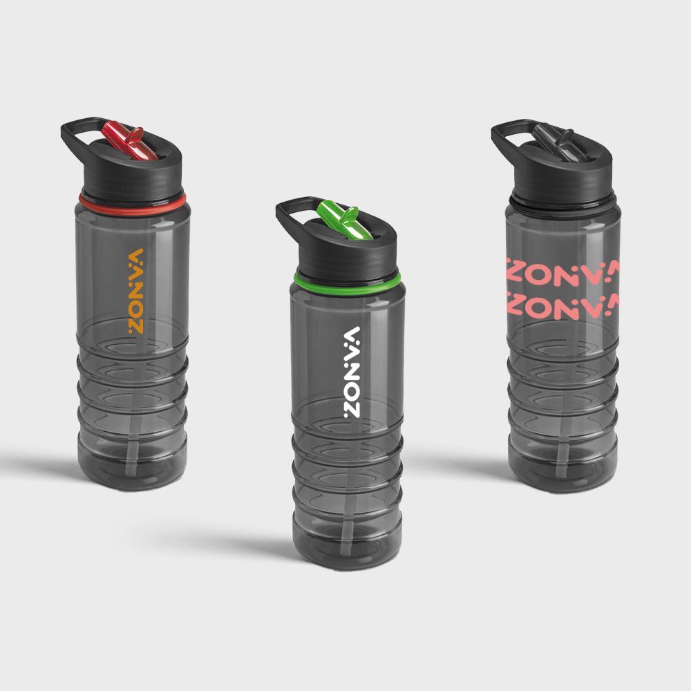 Black Sports Bottle w/ Flexible Straw | 650ml