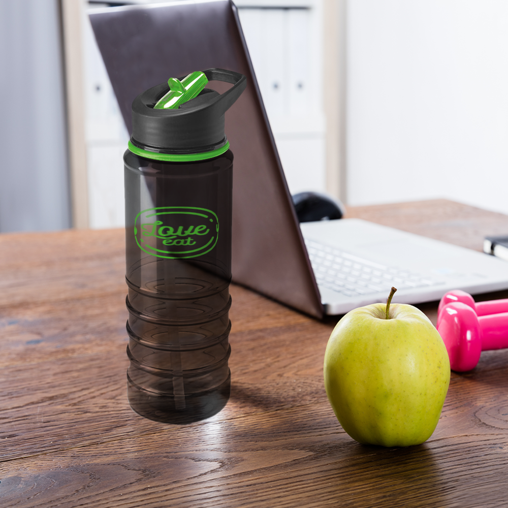 Black Sports Bottle w/ Flexible Straw | 650ml