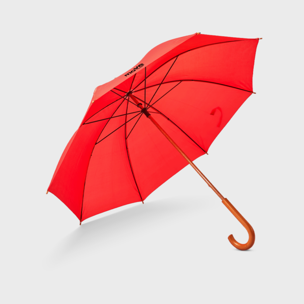 Umbrella w/ Curved Wooden Handle